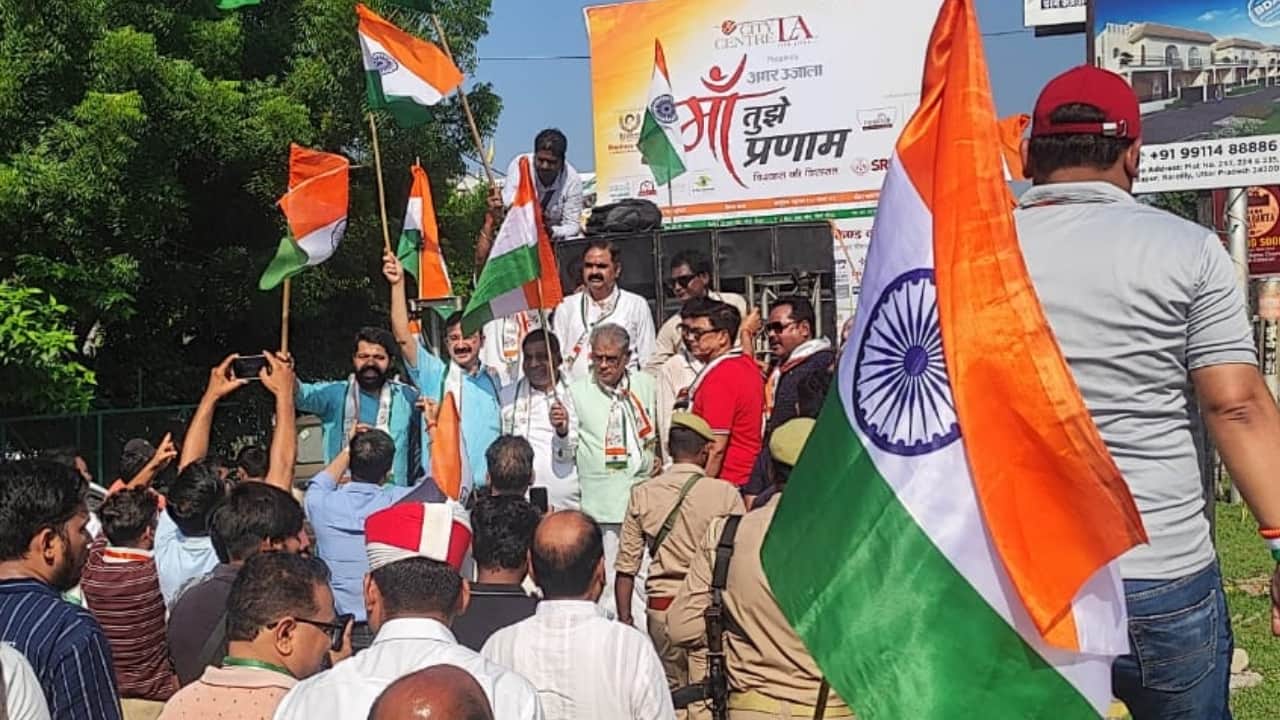 School children conveyed a message of unity at the Walk for Unity rally in Bareilly