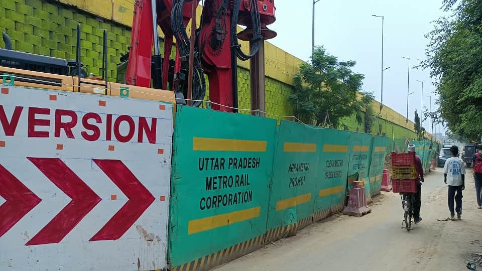 Agra Metro Work Accelerates: 10 Machines Deployed Cantt-Kalindi Vihar Corridor Targeted for March