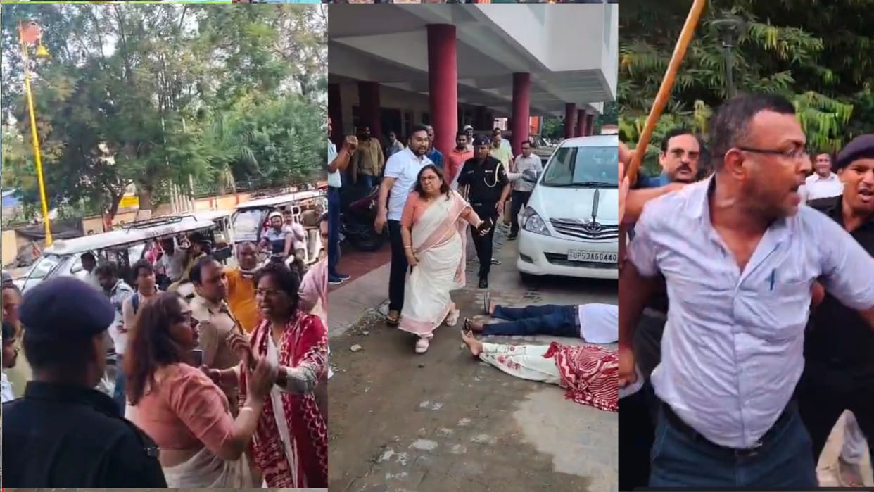 Teachers lie down in front of Vice-Chancellor's car; commotion ensues in Gorakhpur