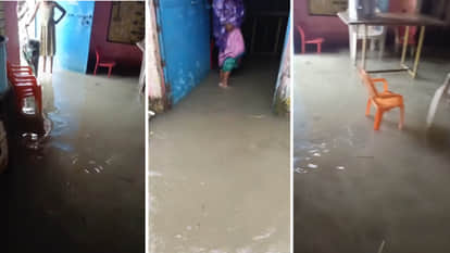 Harda News The government school in Kelanpur village is filled with knee-deep rainwater