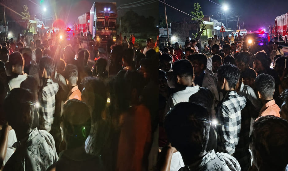 इटावा-बरेली हाईवे पर लगी भीड़