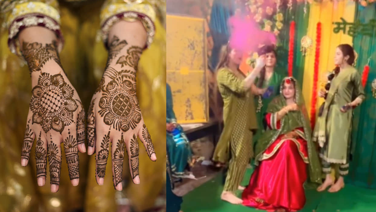 Dulhan performed a lovely dance at the mehandi function viral video