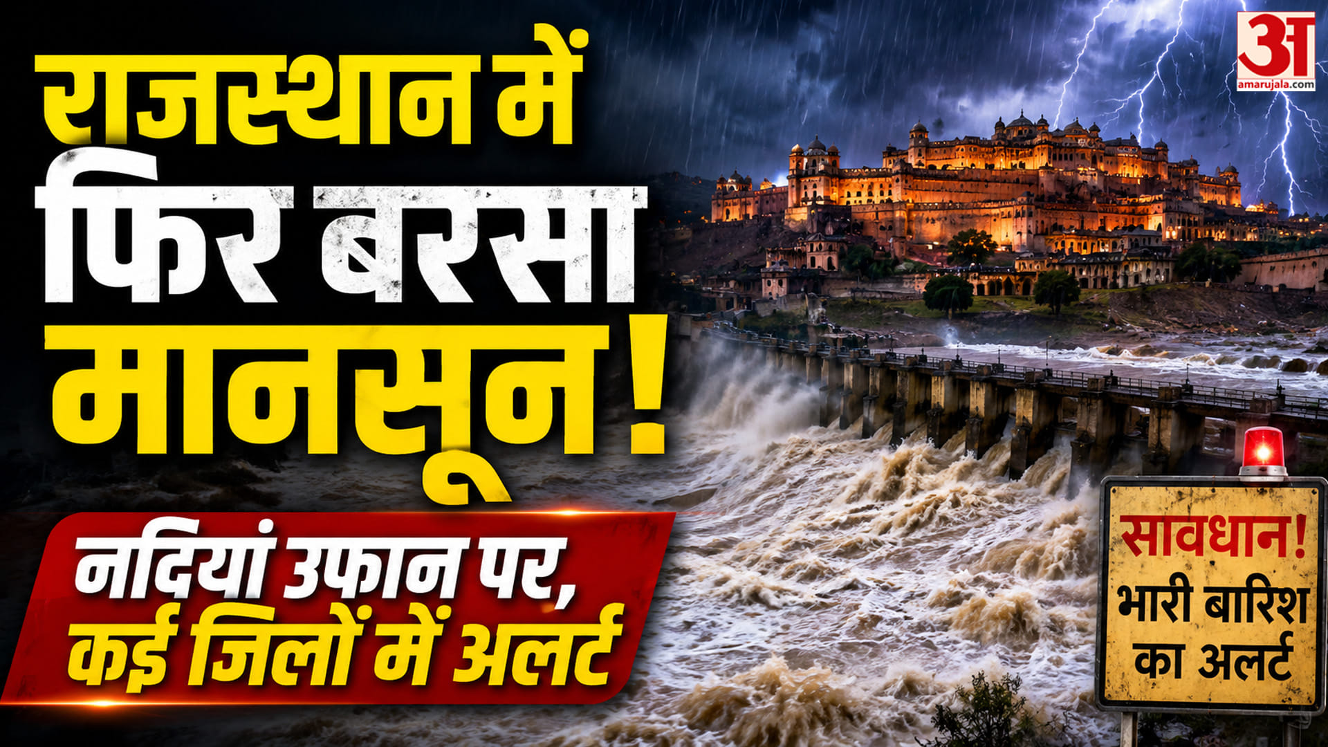 राजस्थान में बारिश का जोर, चंबल उफान पर कई जिलों में अलर्ट जारी