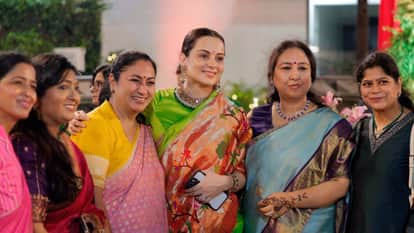 Kangana Ranaut at Delhi CM Rekha Gupta's Teej Milan photos