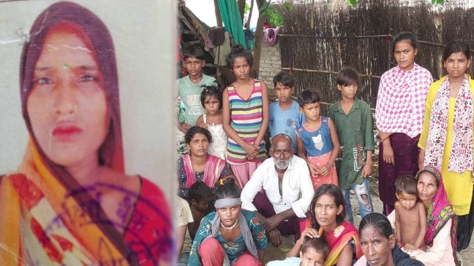motorcycle hit family sitting by roadside In Sitapur woman died and eight people were seriously injured