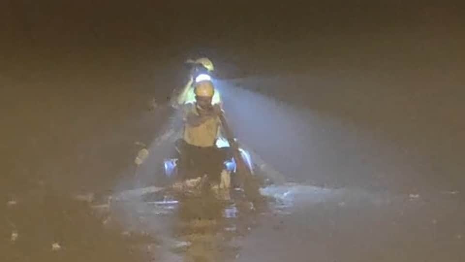 Chamoli Tunnel Landslide Half tunnel filled with water and debris up to neck level Soldiers rescue using drums