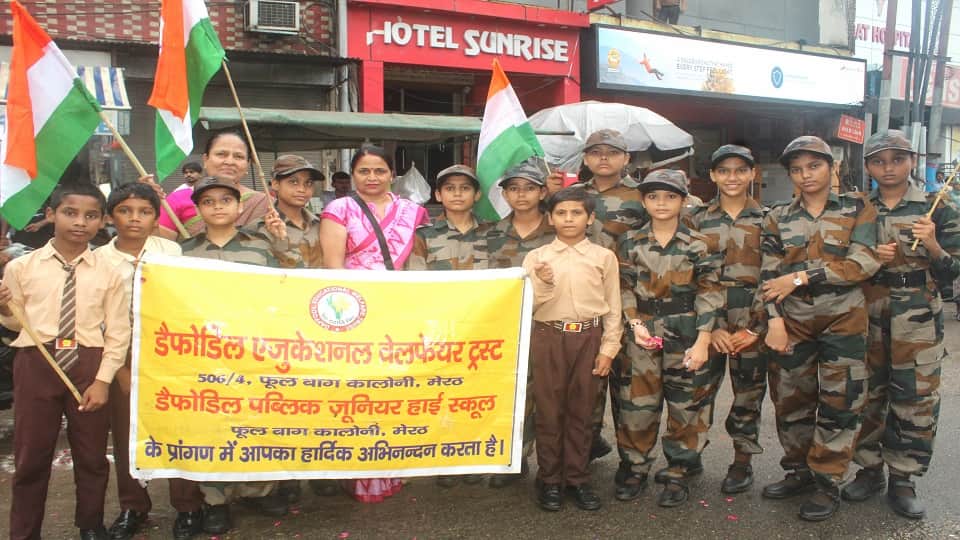 Meerut: The city turned out in droves for a bike rally, carrying the Tricolour;
