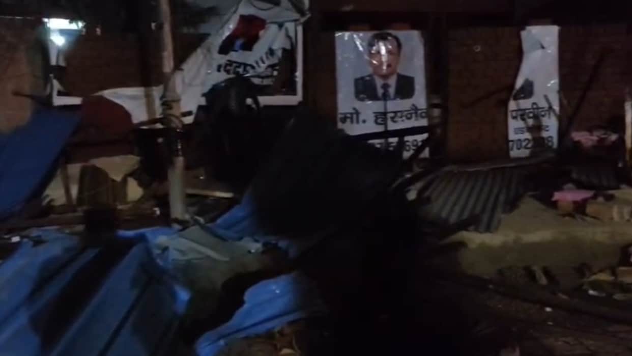 Bulldozers ran over temporary lawyers chambers at night in Bareilly