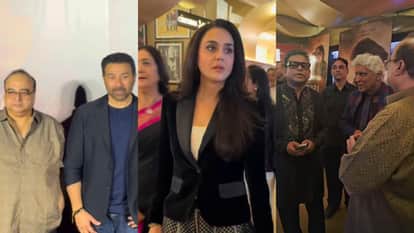 Batwara 1947 Actor Sunny Deol Preity zinta Javed Akhtar Surprise Fans In theatre