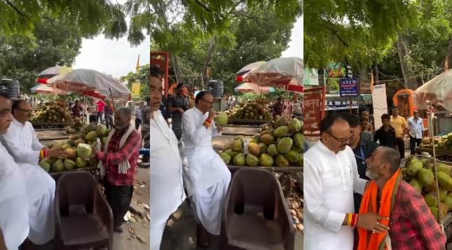 Kanpur Deputy CM unique gesture after Tiranga Yatra he made a surprise visit to shop and tasted coconut water