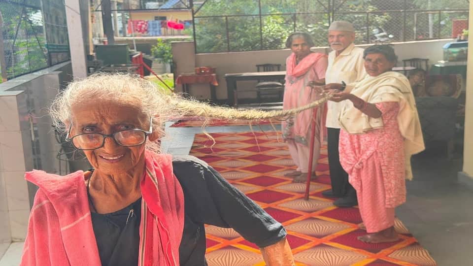 Santosh Nath life is confined to his 10 feet long hair in haldwani