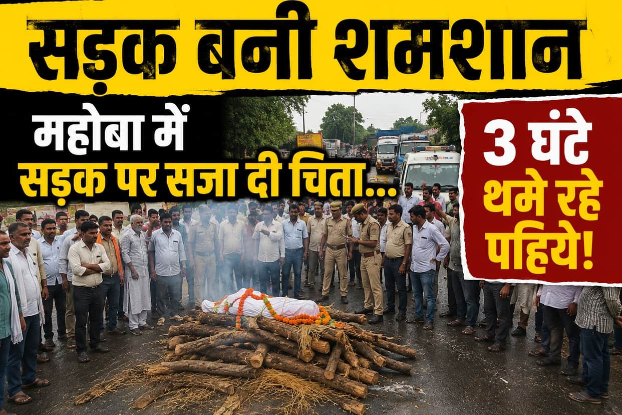 No Cremation Ground for Years, Villagers Build Pyre on Road and Block Traffic in Protest