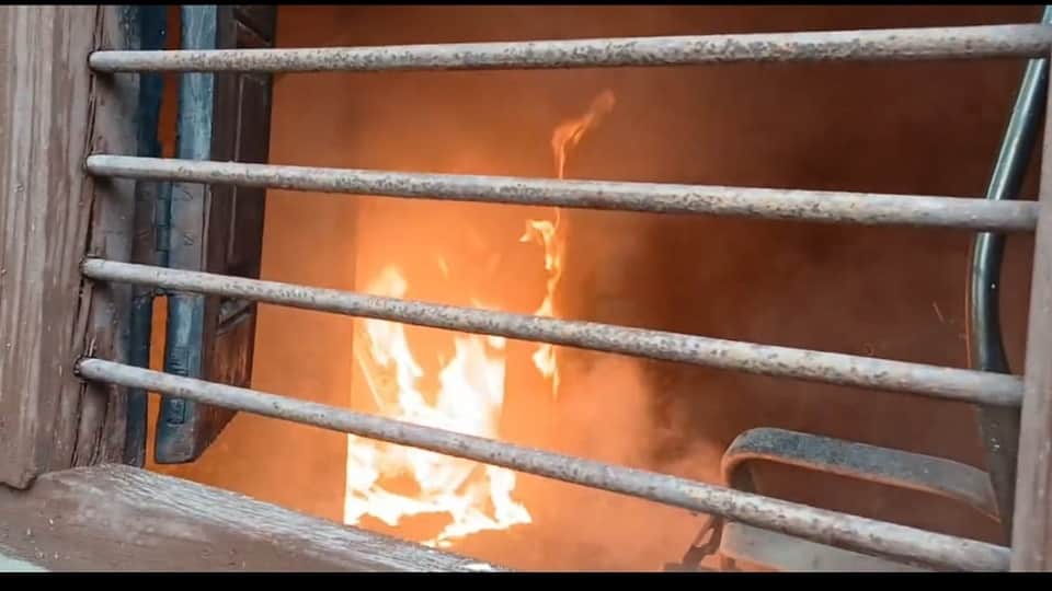 Fire at showroom: Over 50 scooters burned fiercely; batteries exploded with a loud bang