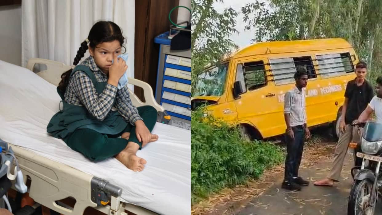 Private school bus loses control and hits a tree 13 students injured in bareilly