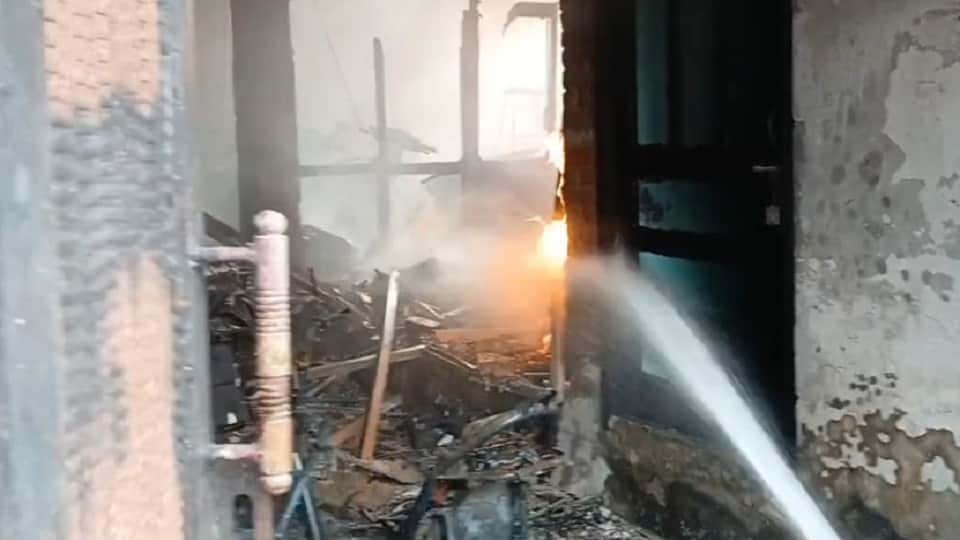 Fire at showroom: Over 50 scooters burned fiercely; batteries exploded with a loud bang