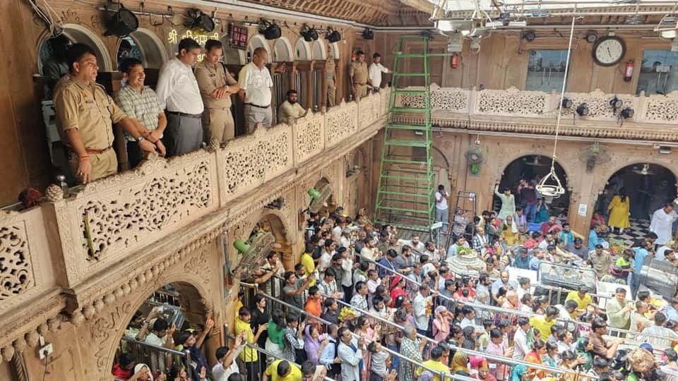 Officials Inspect Security Arrangements at Banke Bihari Temple Ahead of Hariyali Teej