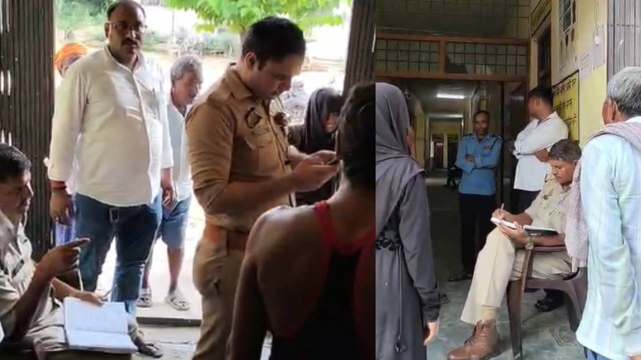 घटना की जानकारी लेती पुलिस।