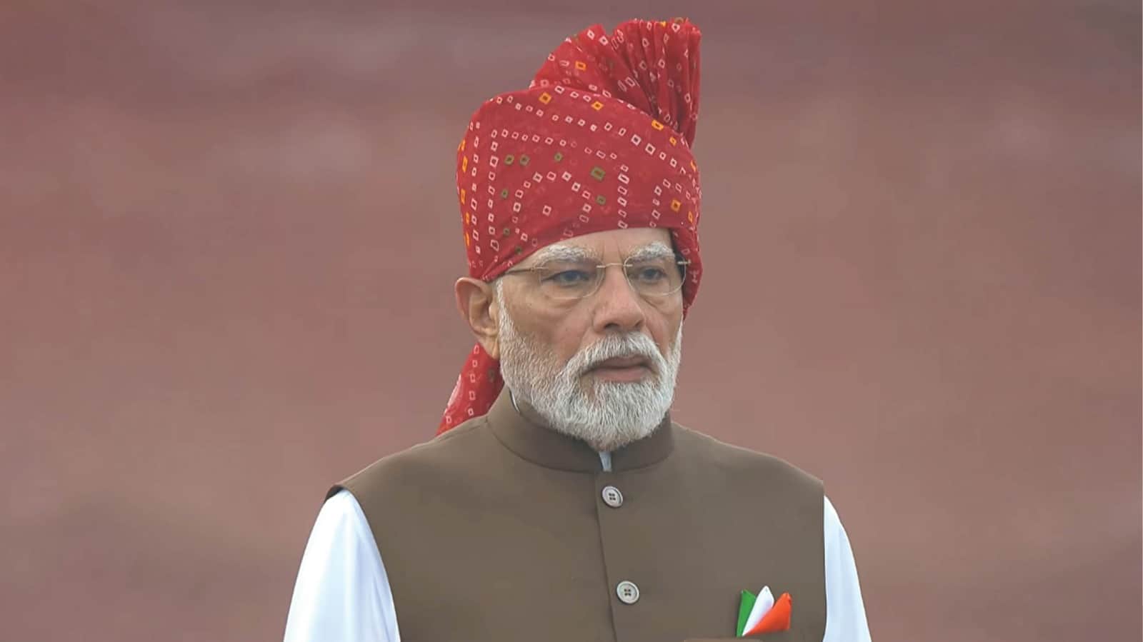 PM Modi Independence Day Look 2026: Red Bandhani Turban, Brown Jacket and White Kurta Decoded