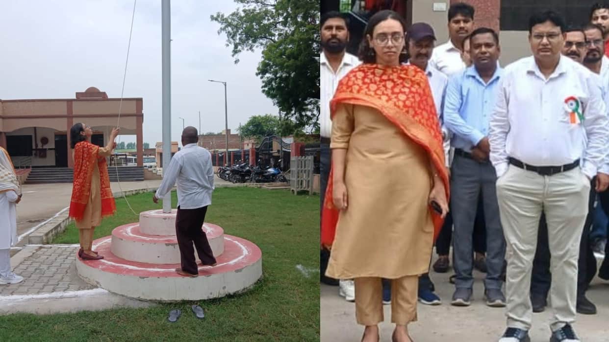 SDM hoisted the flag while wearing shoes Tehsildar was seen with his hands in his pockets