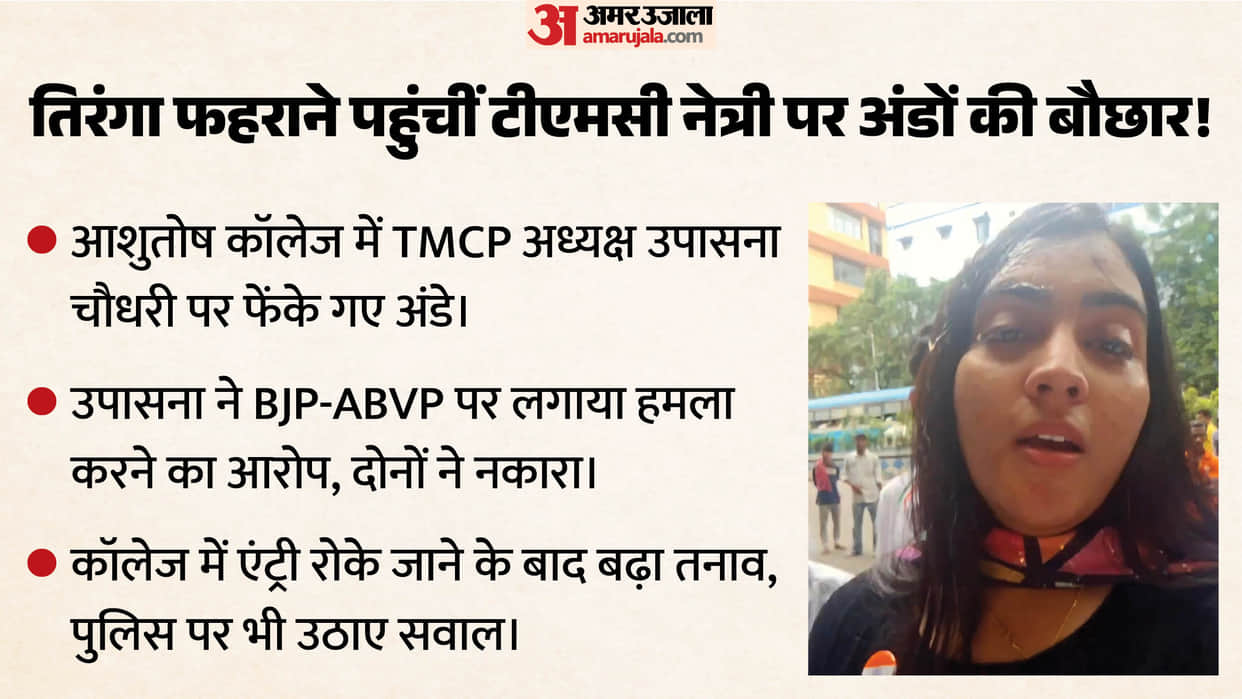 kolkata trinamool leader upasana chowdhury egg throwing incident