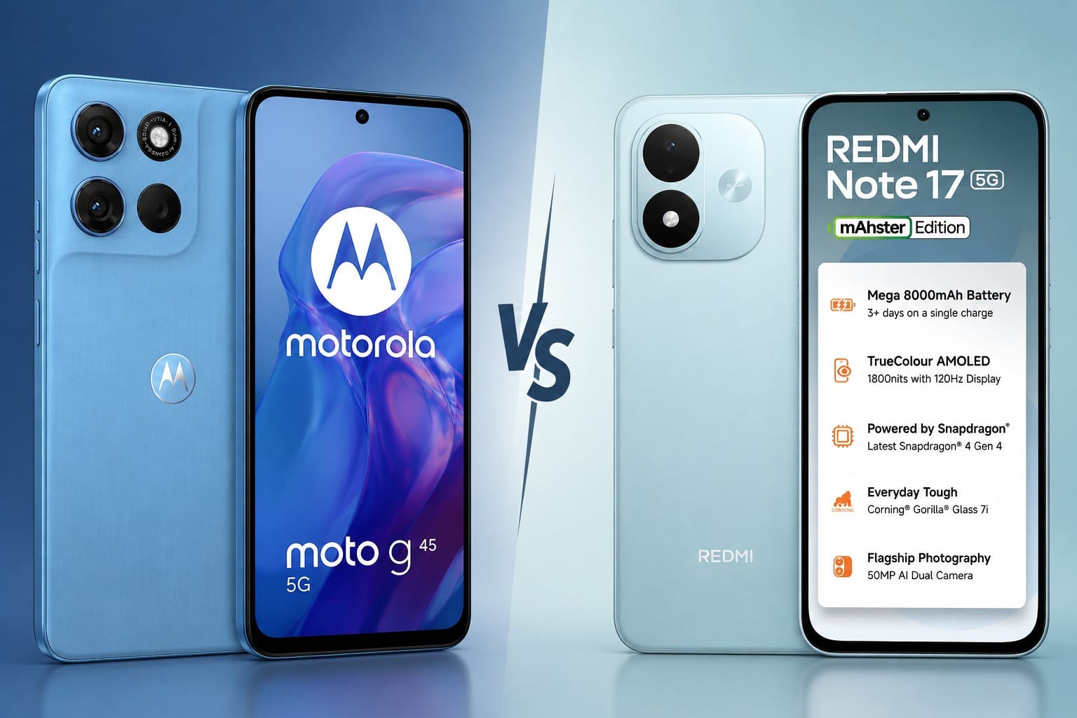 Moto G Max vs Redmi Note 17 5G: 30 हजार से कम में कौन-सा फोन है बेहतर? जानें स्पेसिफिकेशन और कीमत की तुलना Moto G Max vs Redmi Note 17 5G, Which Phone Better Under 30,000?