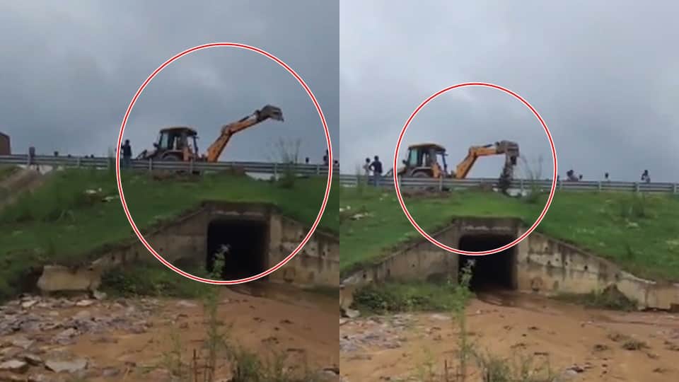UP: Section Ganga Expressway in Amroha caves in due rain; work initiated immediately as danger level rises