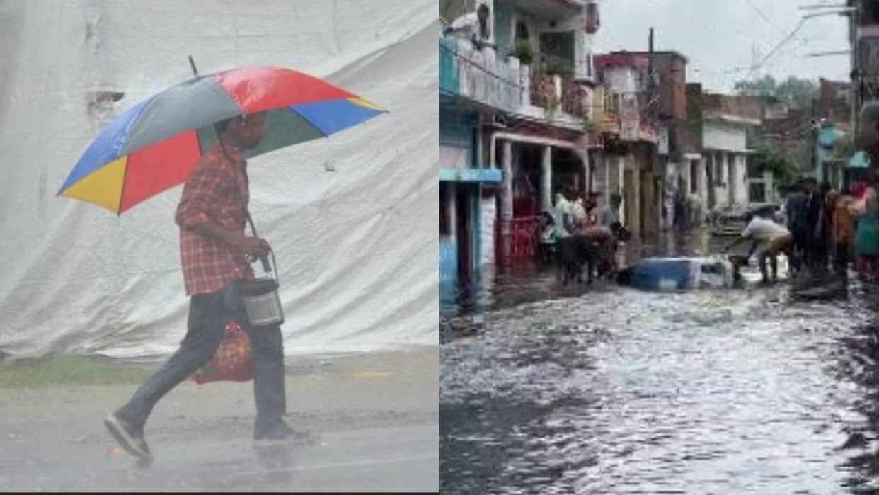 Heavy rain in Bareilly causes waterlogging on roads