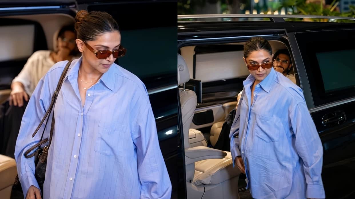 Pregnant Deepika Padukone makes rare appearance with her baby bump visible Ranveer Singh drops her at airport