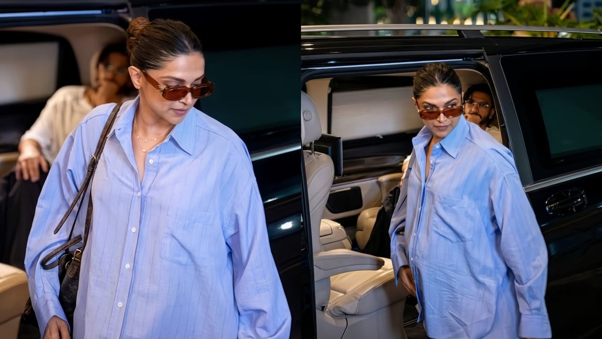 Pregnant Deepika Padukone makes rare appearance with her baby bump visible Ranveer Singh drops her at airport