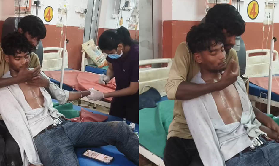 young man was bitten by a poisonous snake; 150 slaps and 15 doses of anti-venom over two hours saved his life