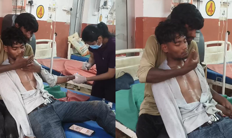 young man was bitten by a poisonous snake; 150 slaps and 15 doses of anti-venom over two hours saved his life