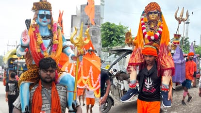 Officers showered flower on Kanwariyas from a helicopter in Bareilly