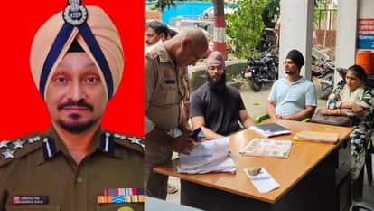 डीआईजी परमिंदर सिंह का फाइल फोटो। थाने में उनकी पत्नी व दोनों बेटे।  