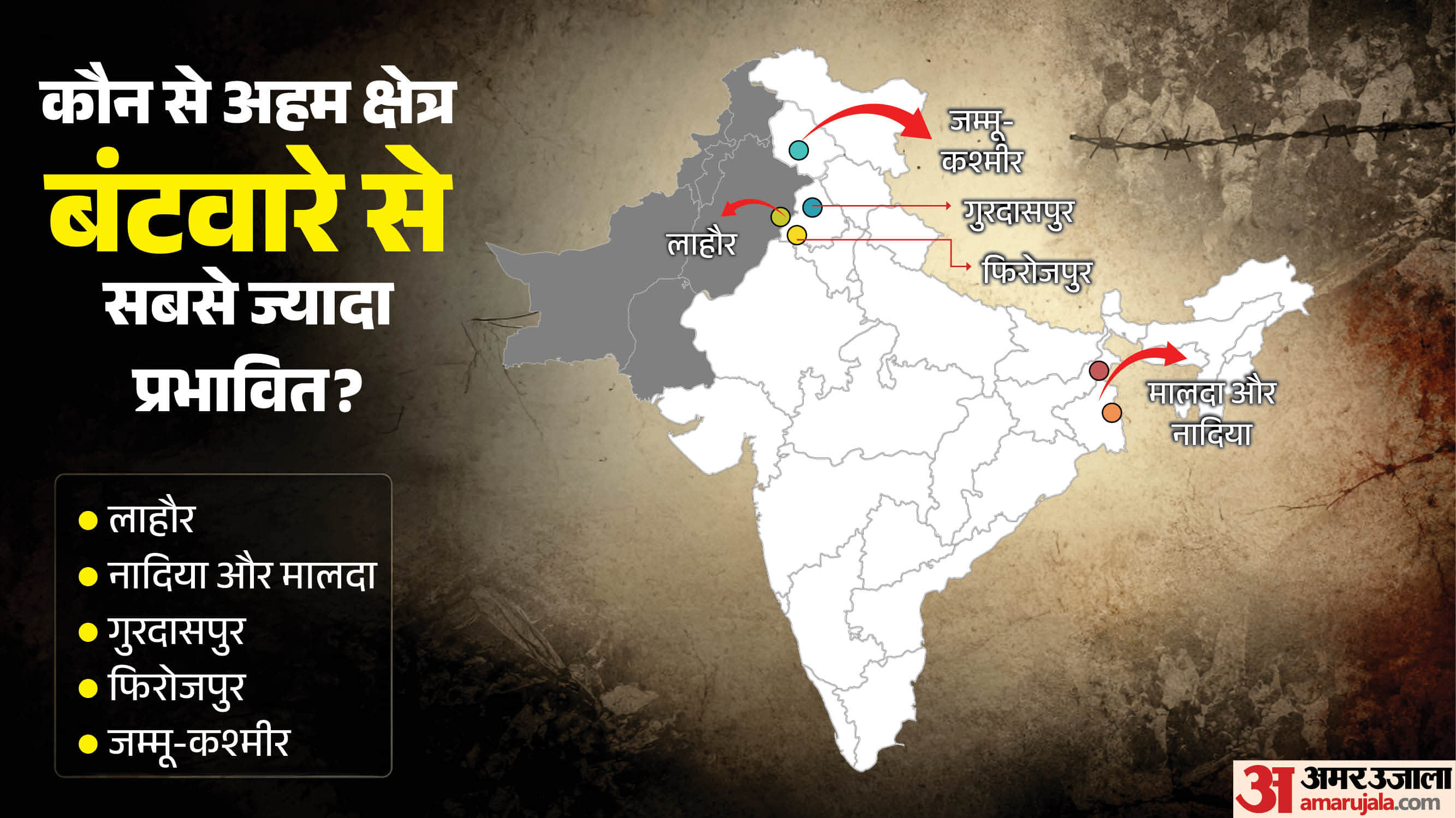 स्वतंत्रता के बाद हिंसा-संकट से सबसे ज्यादा प्रभावित हुए क्षेत्र।