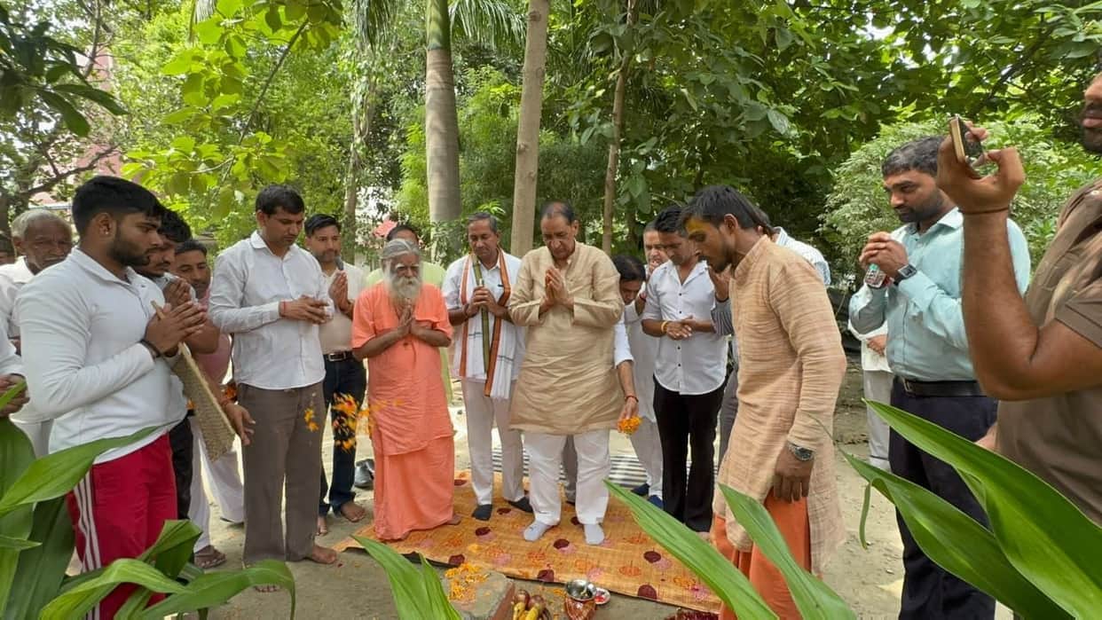 Foundation stone laid for development works at two major temples to promote religious tourism in Dadri