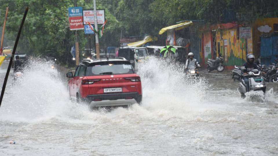 Lucknow inundated by rain 12 UP districts hit by floods