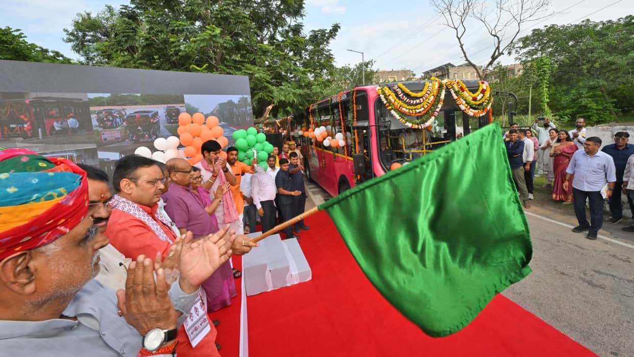 rajasthan 71 electric buses pm e bus seva bhajanlal sharma 7 cities