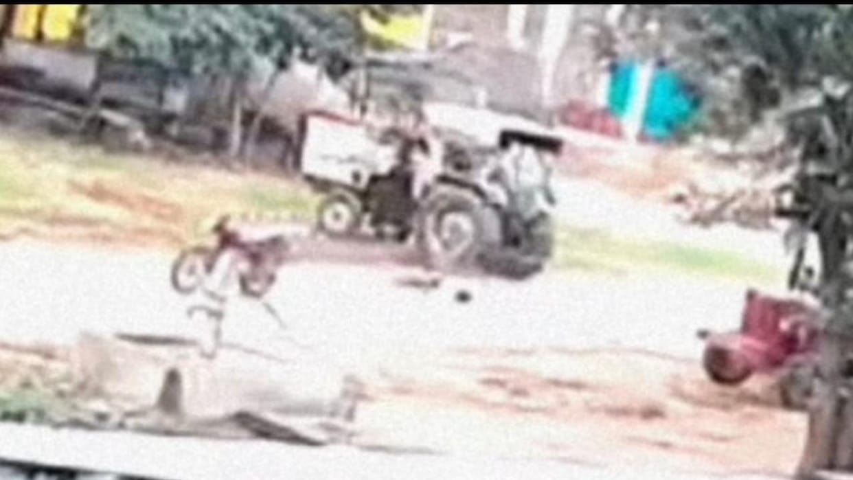 Lalitpur: Motorcyclist dies after neck gets caught in rope while hauling wood across the road