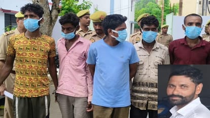 गिरफ्तार हत्यारोपी। और लोकेश की फाइल फोटो।