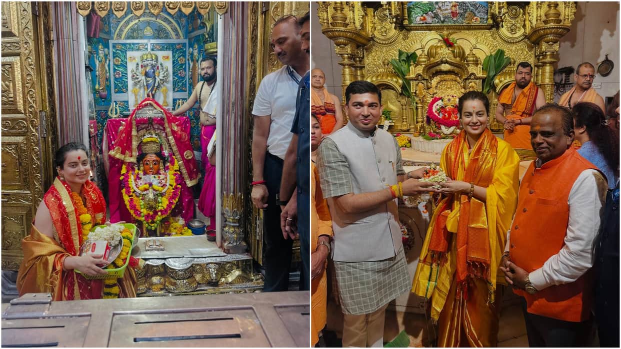 Kangana Ranaut visit Shree Siddhivinayak and Mumba Devi Temple offers prayers and shares Photos