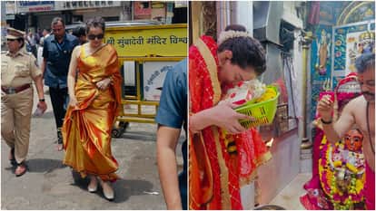 Kangana Ranaut visit Shree Siddhivinayak and Mumba Devi Temple offers prayers and shares Photos