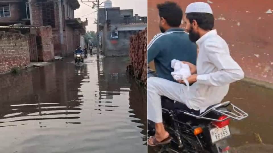 Waterlogged Roads Force Bizarre Funeral Arrangements in Saharanpur Village, Infant’s Body Carried on Bike