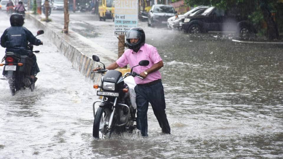 Lucknow inundated by rain 12 UP districts hit by floods