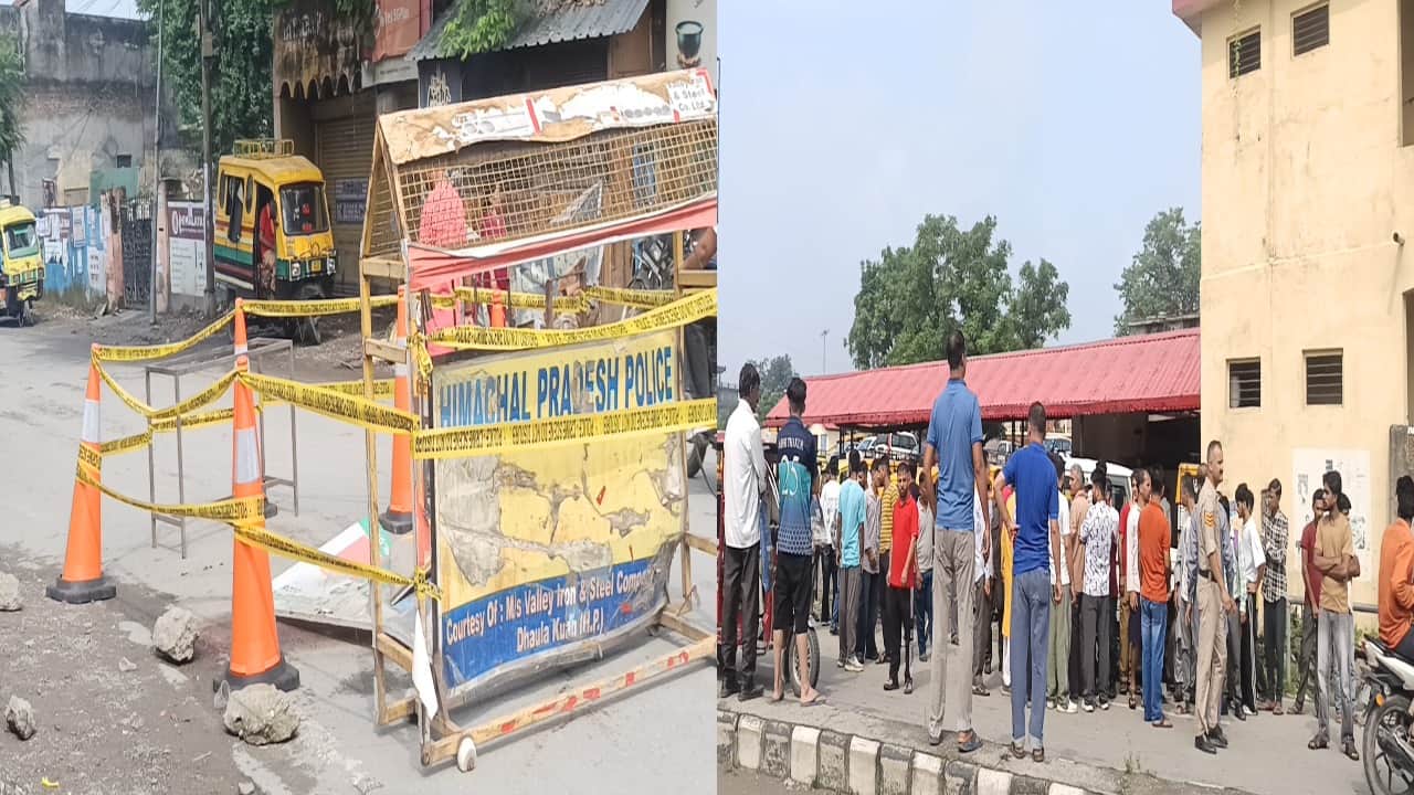 वारदात वाली जगह पर जांच करती पुलिस टीम।