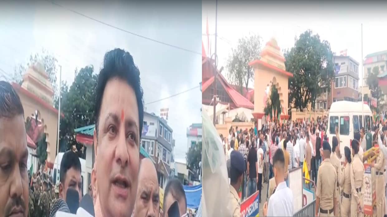 Dharamshala: MLA Sudhir Sharma appear before Vigilance; BJP workers arrive wearing black armbands; security ti