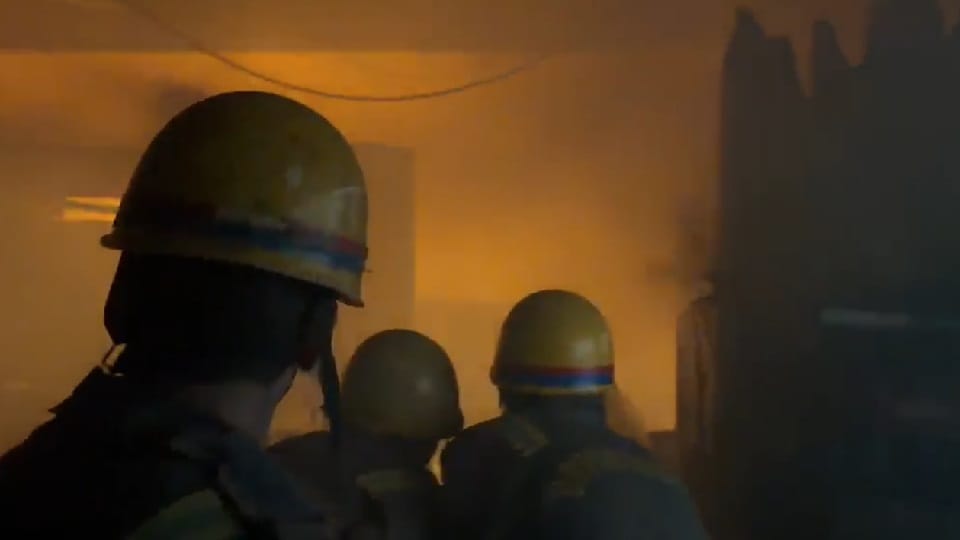 Fire breaks out at a wood and cardboard factory brought under control after three hours of intense effort no c