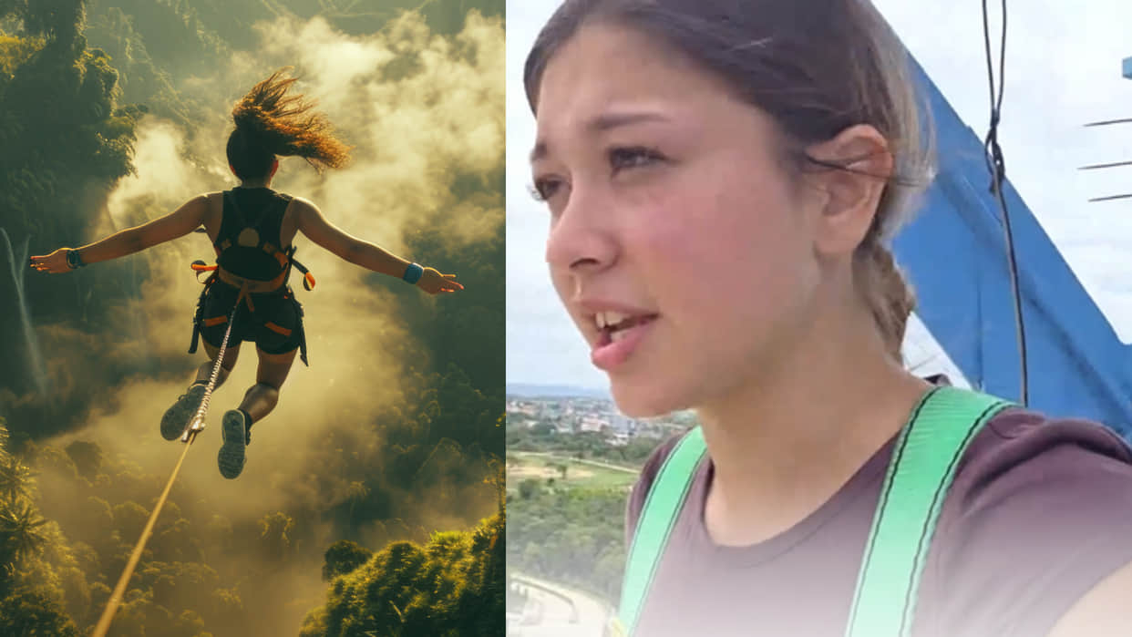 Bungee jumping girl suddenly disappears from livestream she revealed the complete truth viral video