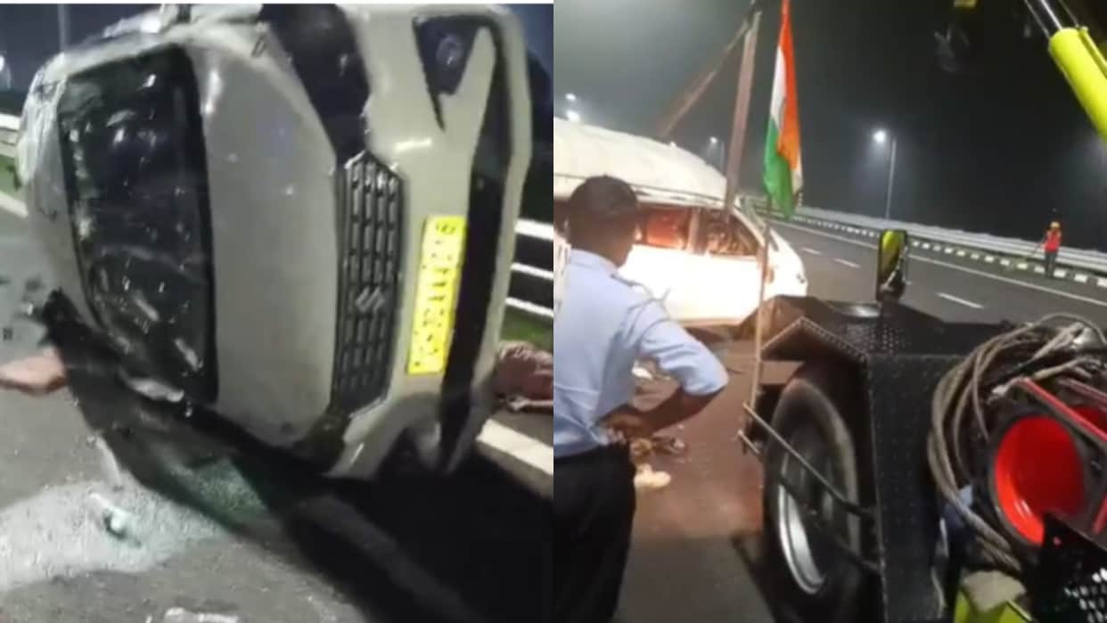 Car overturns after dog appears on Ganga Expressway three dead and six injured in Budaun