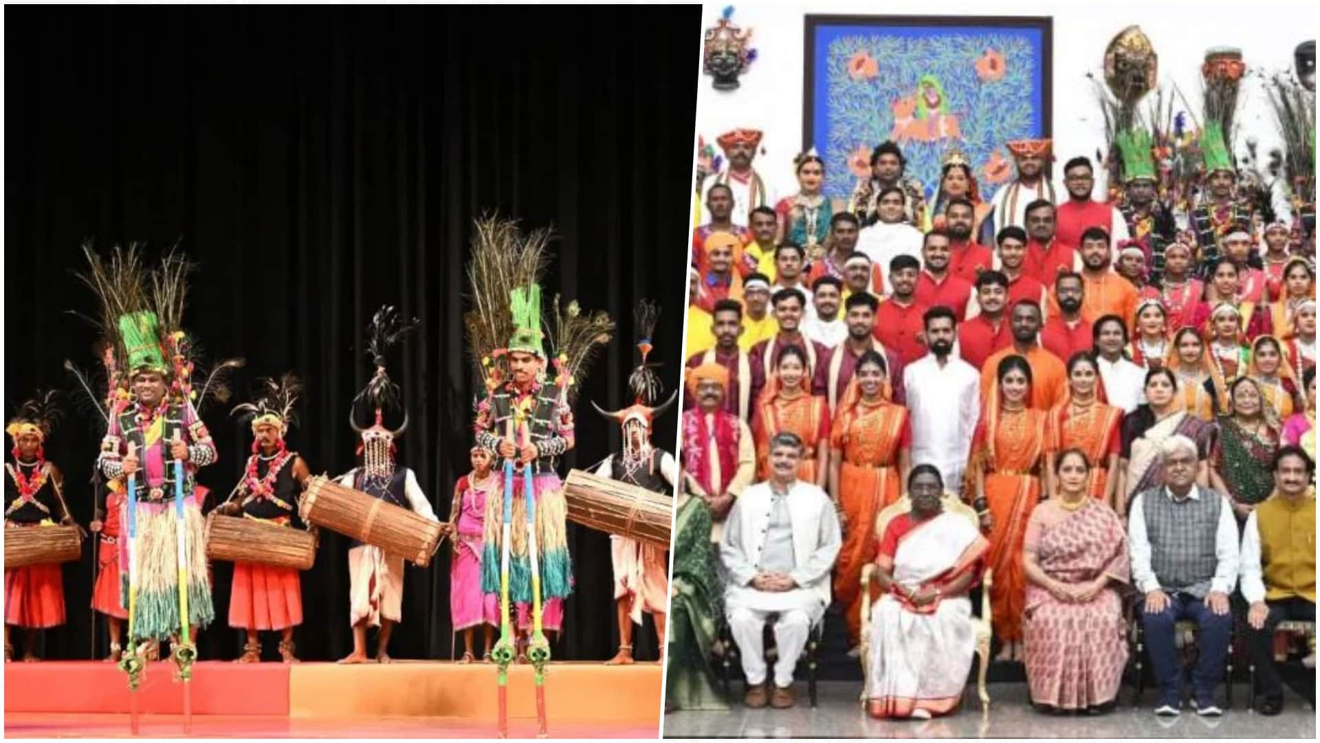 जय गढ़िया बाबा आदिवासी लोक मांदरी नृत्य दल ने राष्ट्रपति भवन में दी प्रस्तुति