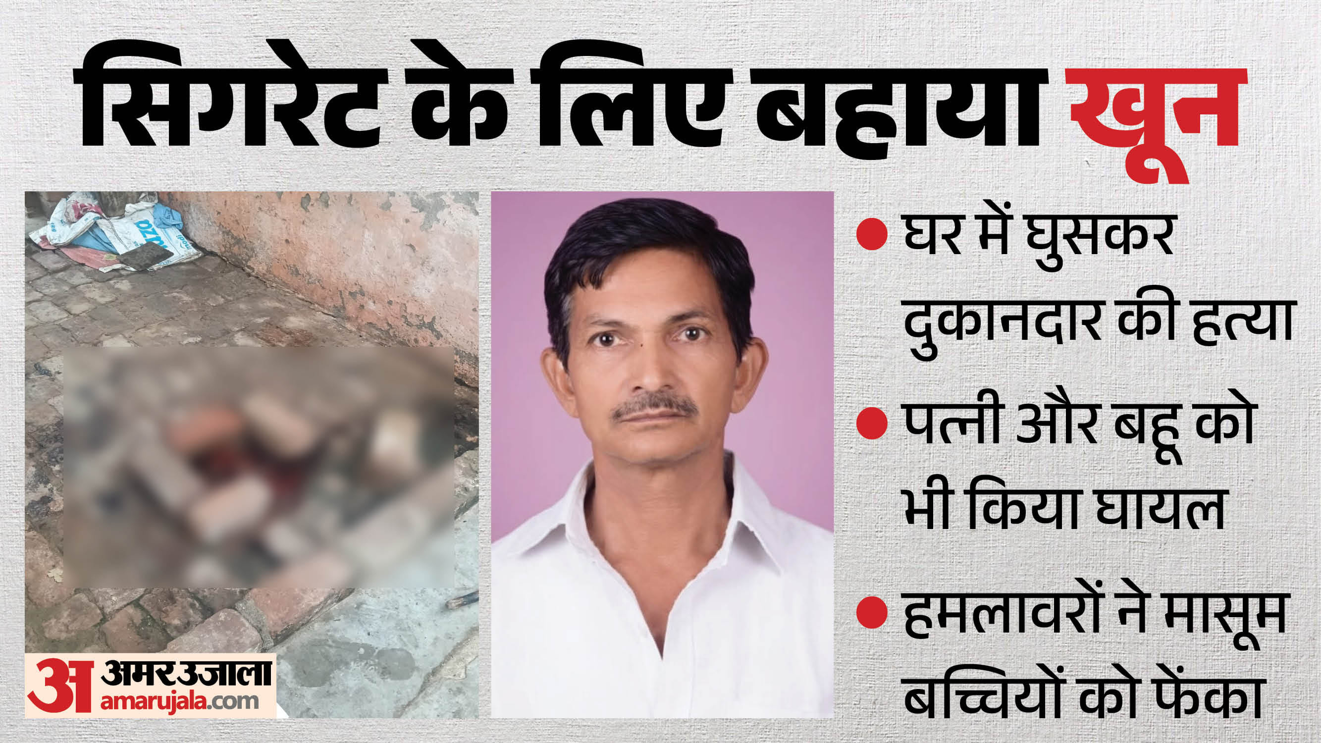 बरखेड़ा क्षेत्र में बुजुर्ग दुकानदार की हत्या